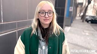 PutaLocura - Torbe catches blonde geek EmeJota and fucks her