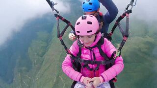 Wet Pussy SQUIRTING IN THE SKY 2200m High In The Clouds while PARAGLIDING