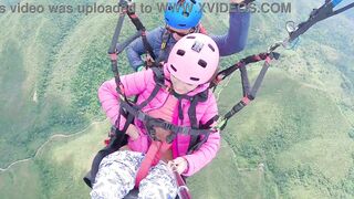 Wet Pussy SQUIRTING IN THE SKY 2200m High In The Clouds while PARAGLIDING